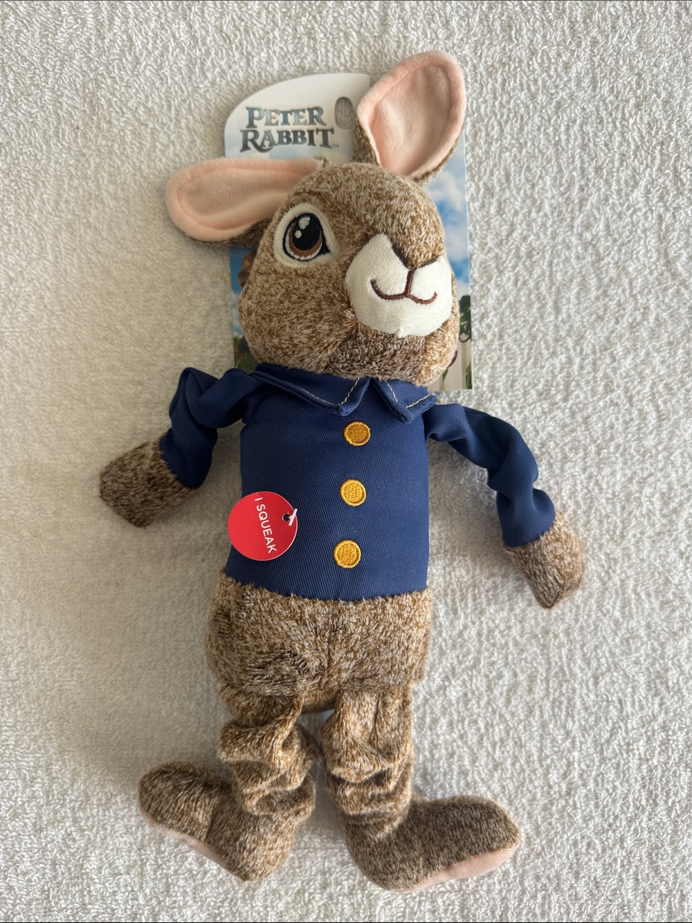 Peter Rabbit Plush Bunny in Navy Jacket Dog Toy